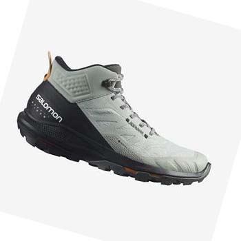 Salomon OUTPULSE MID GORE-TEX Erkek Yürüyüş Ayakkabısı Siyah Turkuaz | TR 3540EBC